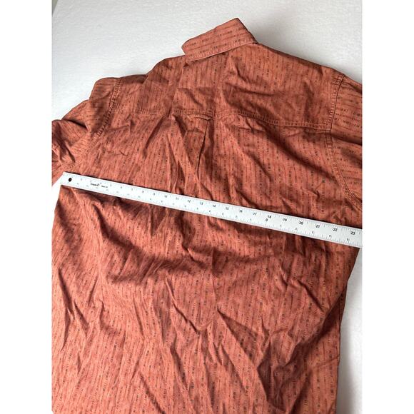 Vintage woolrich terracotta/ rust Aztec button down men’s L - Picture 7 of 9